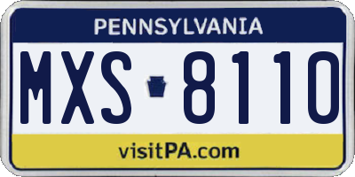 PA license plate MXS8110