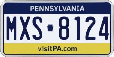 PA license plate MXS8124