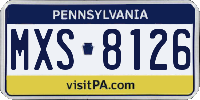 PA license plate MXS8126