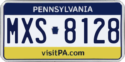 PA license plate MXS8128