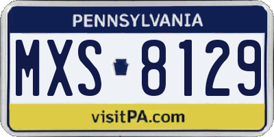 PA license plate MXS8129