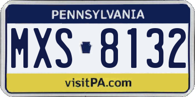 PA license plate MXS8132