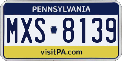 PA license plate MXS8139