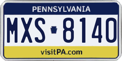 PA license plate MXS8140