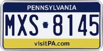 PA license plate MXS8145