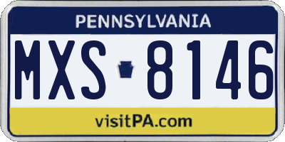PA license plate MXS8146