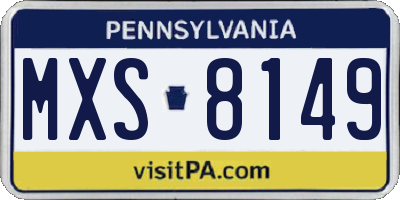 PA license plate MXS8149