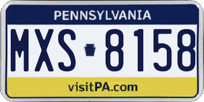 PA license plate MXS8158