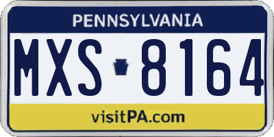 PA license plate MXS8164