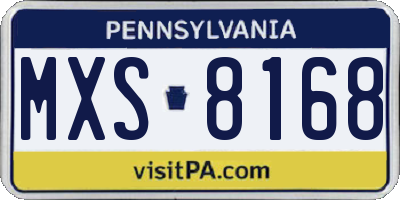 PA license plate MXS8168