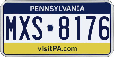 PA license plate MXS8176