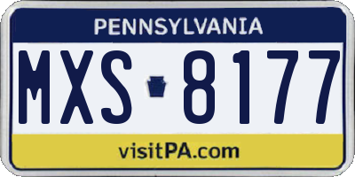 PA license plate MXS8177