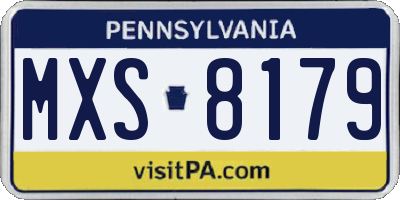 PA license plate MXS8179