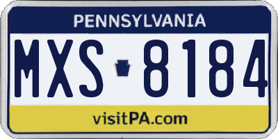 PA license plate MXS8184