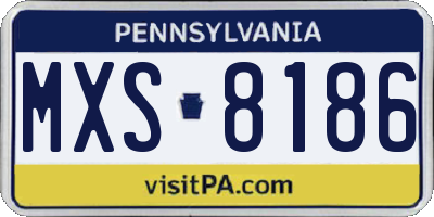 PA license plate MXS8186