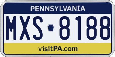 PA license plate MXS8188