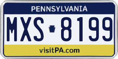 PA license plate MXS8199