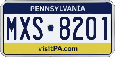 PA license plate MXS8201