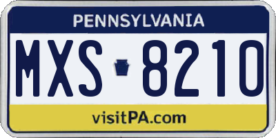 PA license plate MXS8210