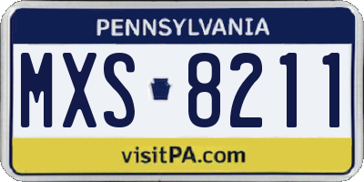 PA license plate MXS8211