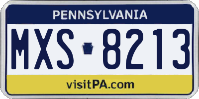PA license plate MXS8213