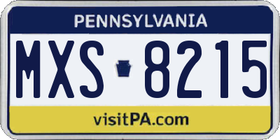 PA license plate MXS8215