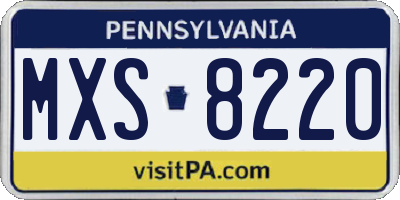 PA license plate MXS8220