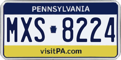 PA license plate MXS8224