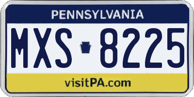 PA license plate MXS8225