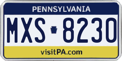 PA license plate MXS8230