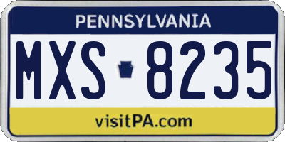 PA license plate MXS8235