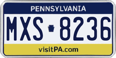PA license plate MXS8236