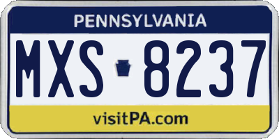 PA license plate MXS8237