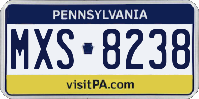 PA license plate MXS8238