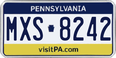 PA license plate MXS8242