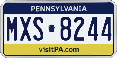 PA license plate MXS8244