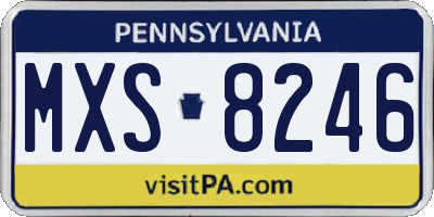 PA license plate MXS8246