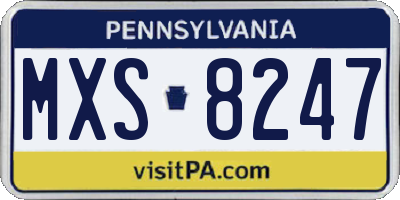 PA license plate MXS8247