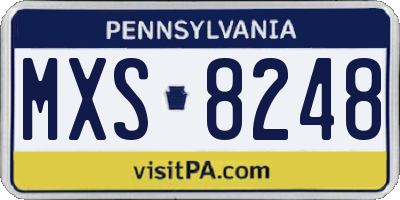 PA license plate MXS8248