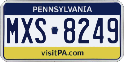 PA license plate MXS8249