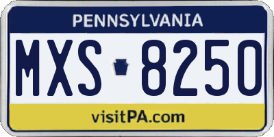 PA license plate MXS8250