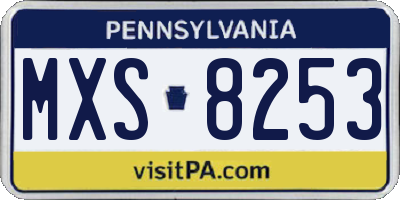 PA license plate MXS8253