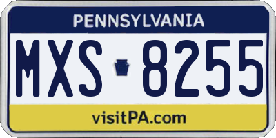 PA license plate MXS8255