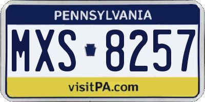 PA license plate MXS8257