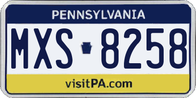 PA license plate MXS8258