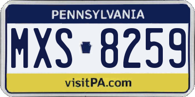 PA license plate MXS8259