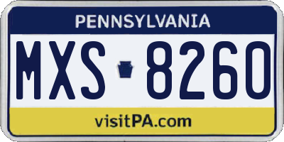 PA license plate MXS8260