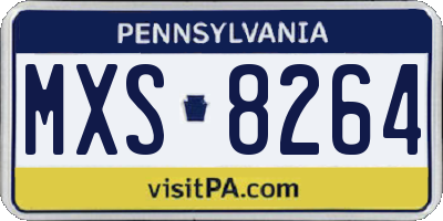 PA license plate MXS8264
