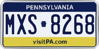 PA license plate MXS8268
