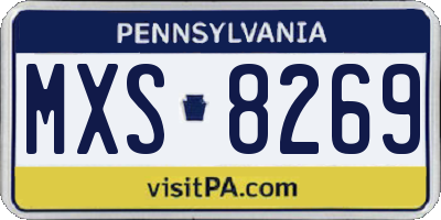 PA license plate MXS8269